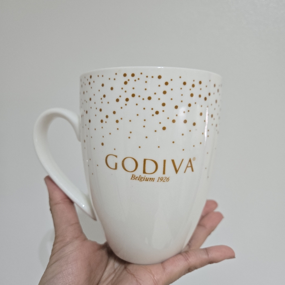 Godiva White and Gold Confetti Mug